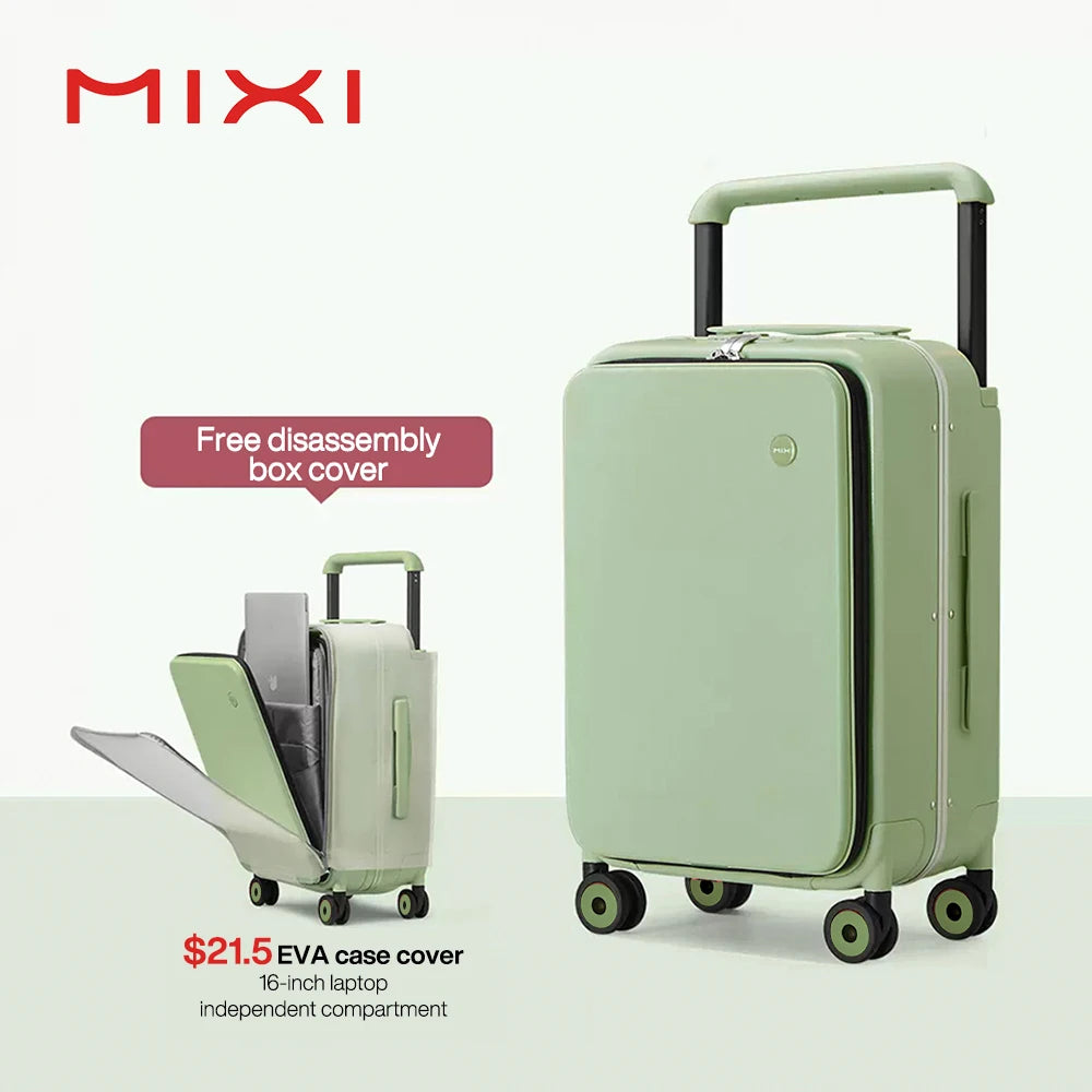 Mixi Carry On Luggage Unisex Wide Handle PC Aluminum Frame