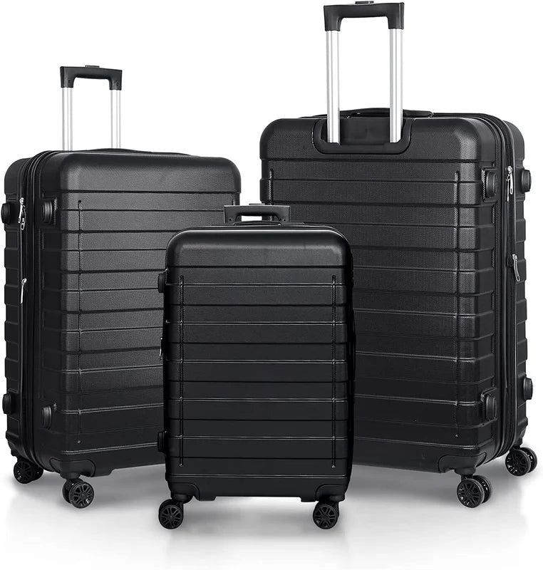 Expandable 3-Piece Luggage Set Hardshell ABS TSA Lock