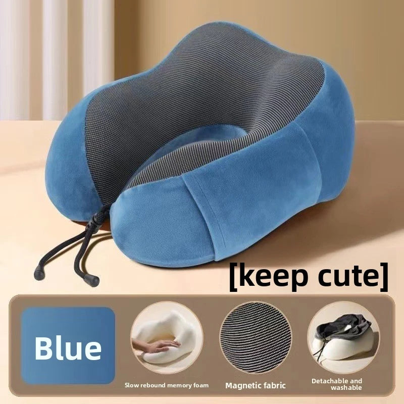 U Shaped Memory Foam Neck Pillow Travel Massage Cushion