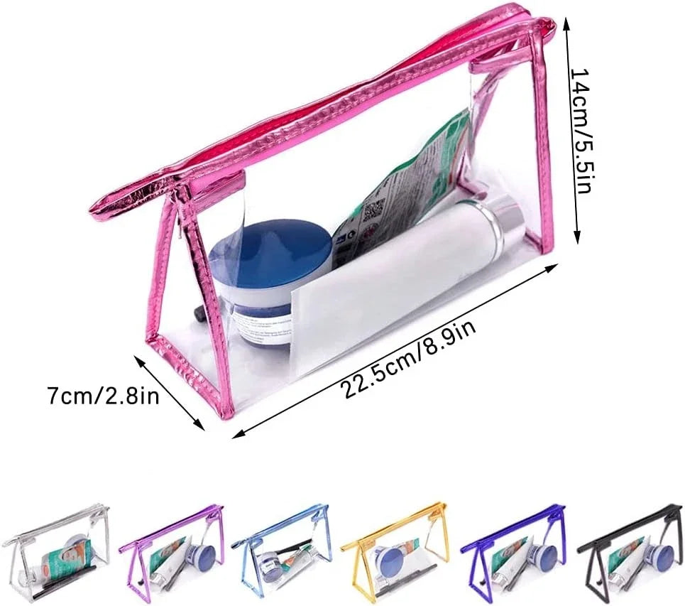 Transparent PVC Pencil Case Pouches Set Waterproof Travel Makeup Bag