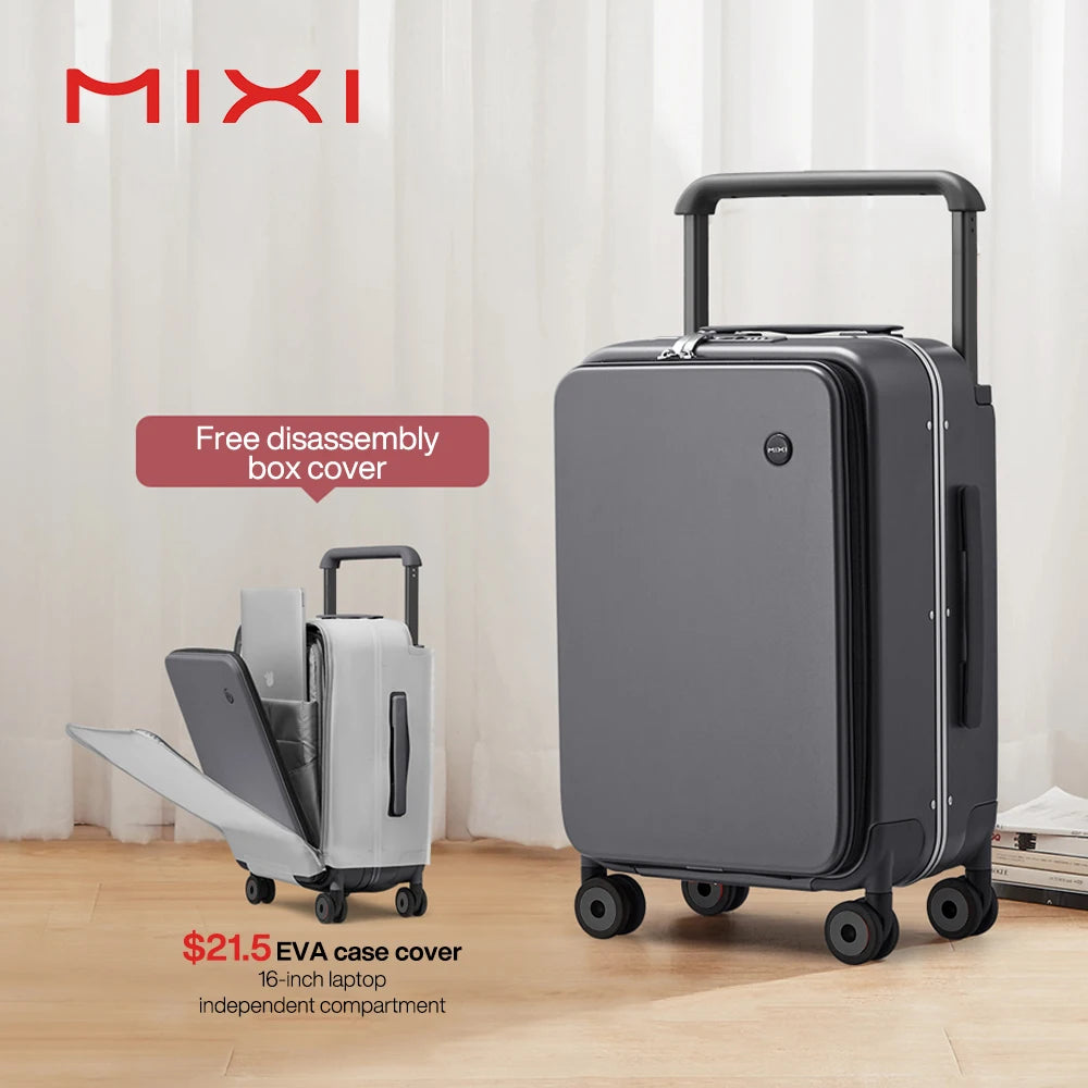 Mixi Carry On Luggage Unisex Wide Handle PC Aluminum Frame