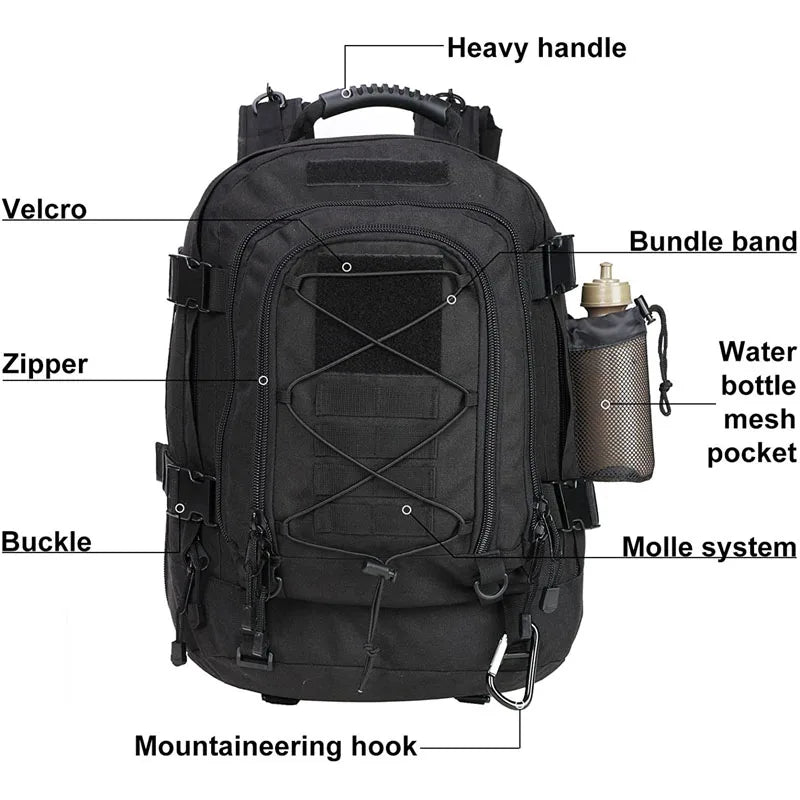 LQARMY Military Tactical Backpack Molle Assault Rucksack For Outdoors