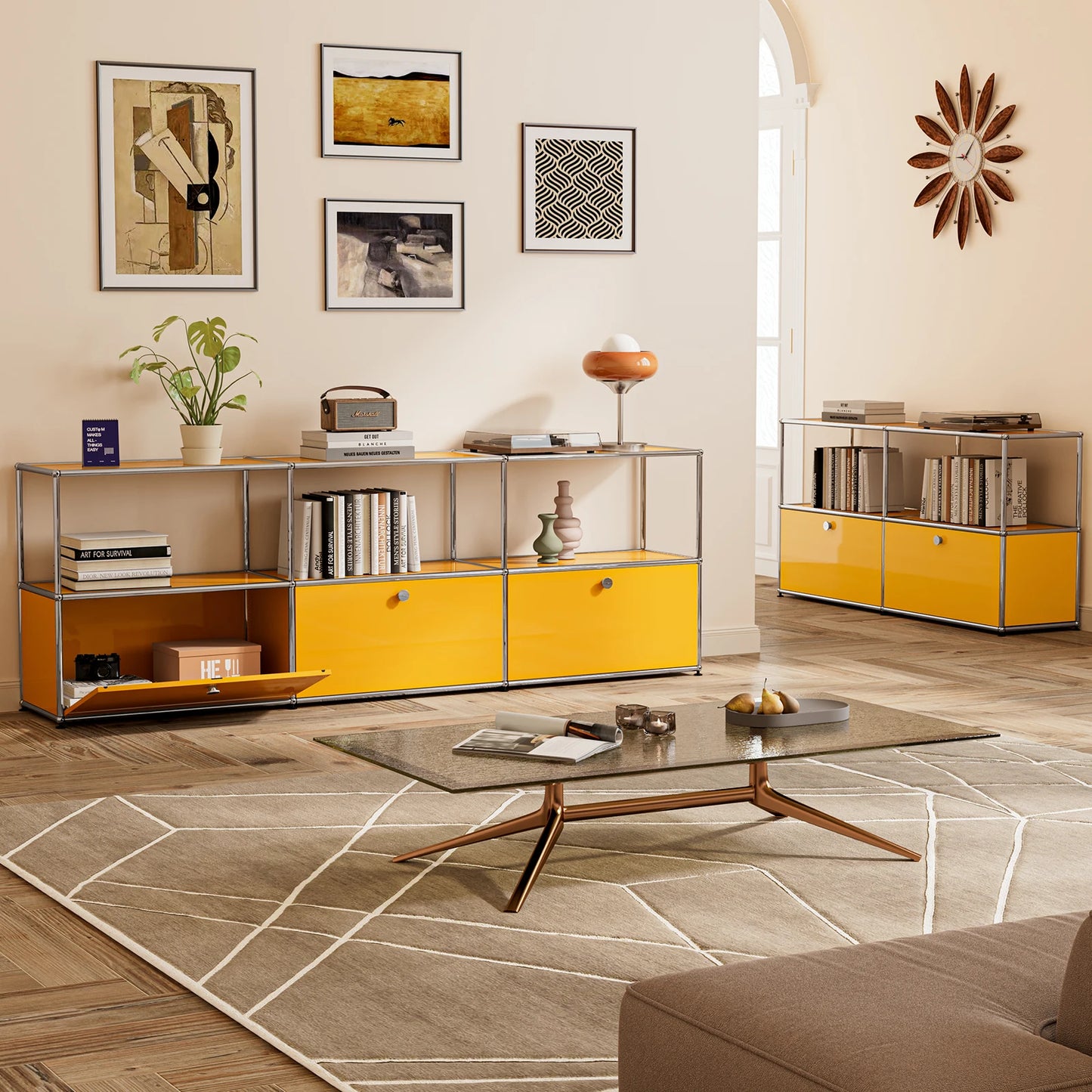 Modern Stainless Steel Storage Cabinet For Living Room TV Stand