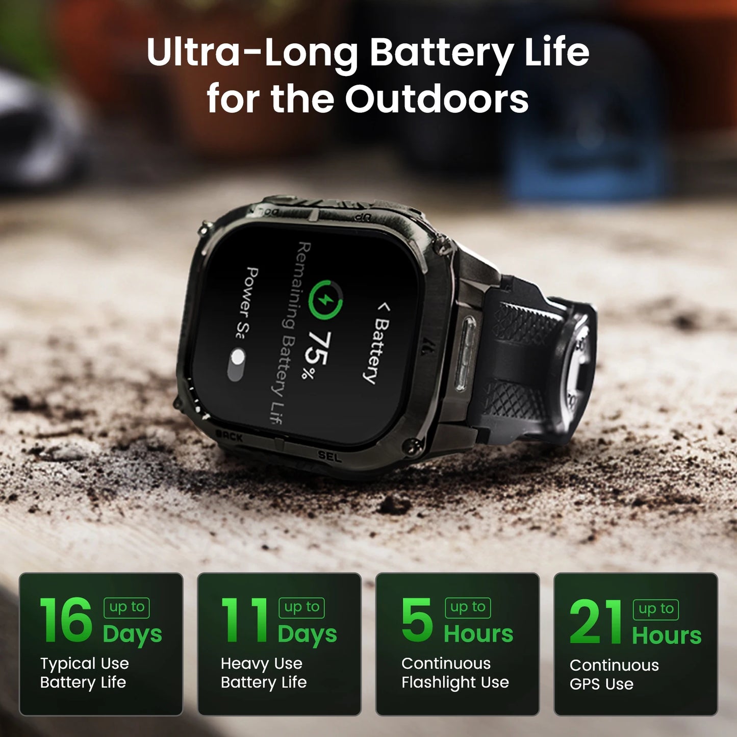 KOSPET Tank M4C Rugged Smartwatch Military Grade GPS With Flashlight