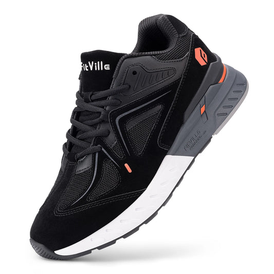 Fittington Mens Extra Wide Walking Shoes Non Slip Flat Feet