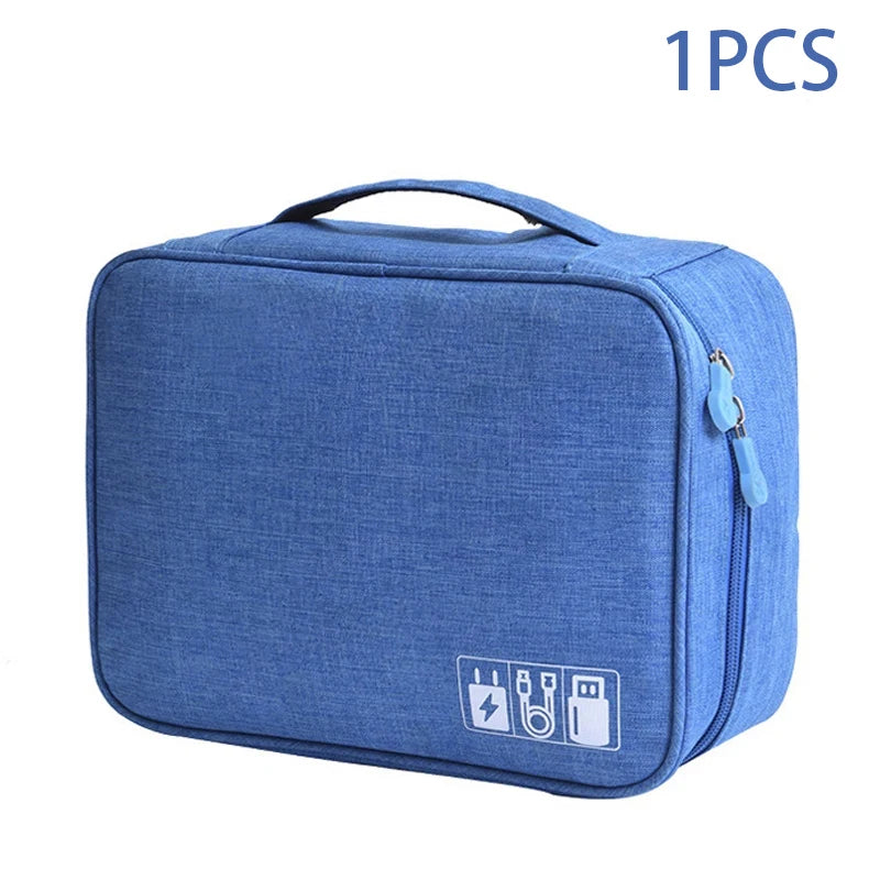 Travel Cable Storage Bag Portable Waterproof USB Cables Charger Organizer