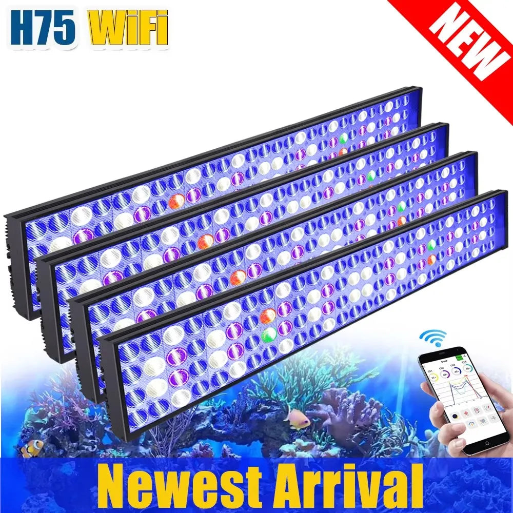 PopBloom WiFi LED Aquarium Light Full Spectrum For Marine Tanks