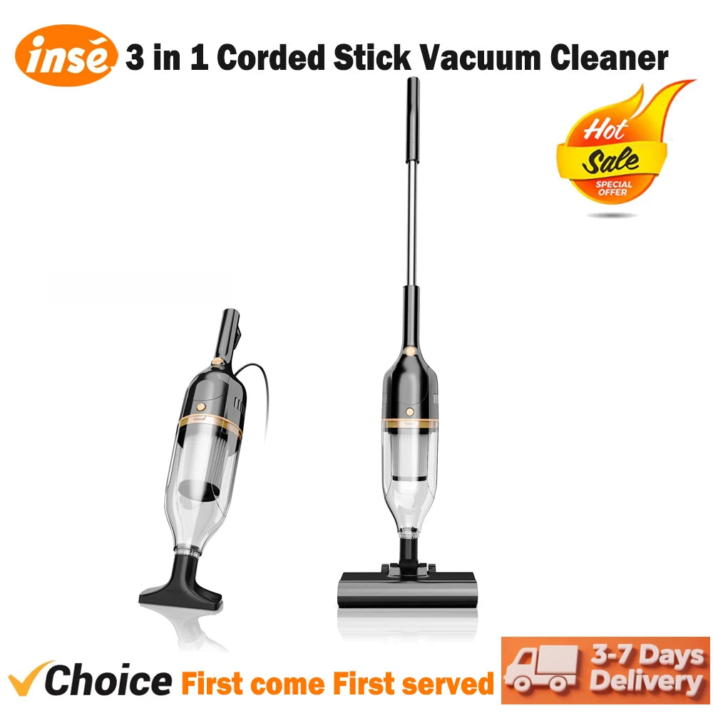 INSE Corded Vacuum Cleaner 600W 3In1 Hard Floor Pet Hair