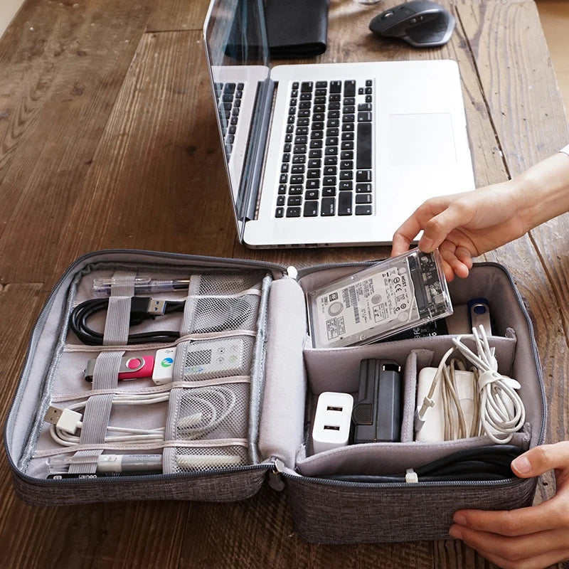 Travel Cable Storage Bag Portable Waterproof USB Cables Charger Organizer