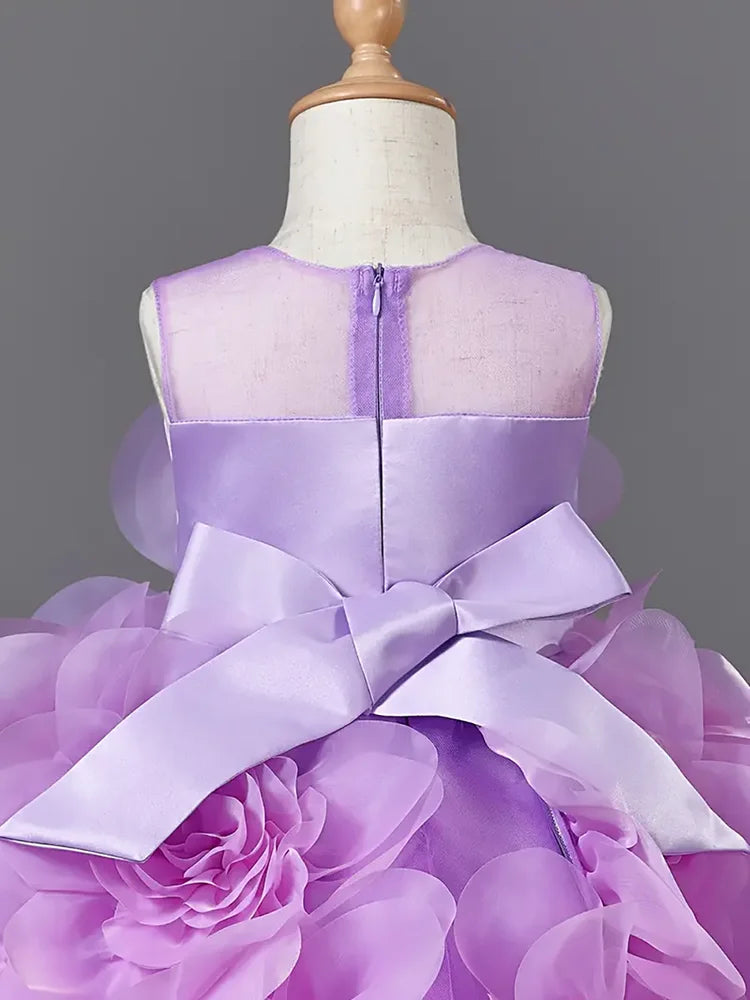 Girls Princess Dress Luxury Sleeveless Party Evening Gown
