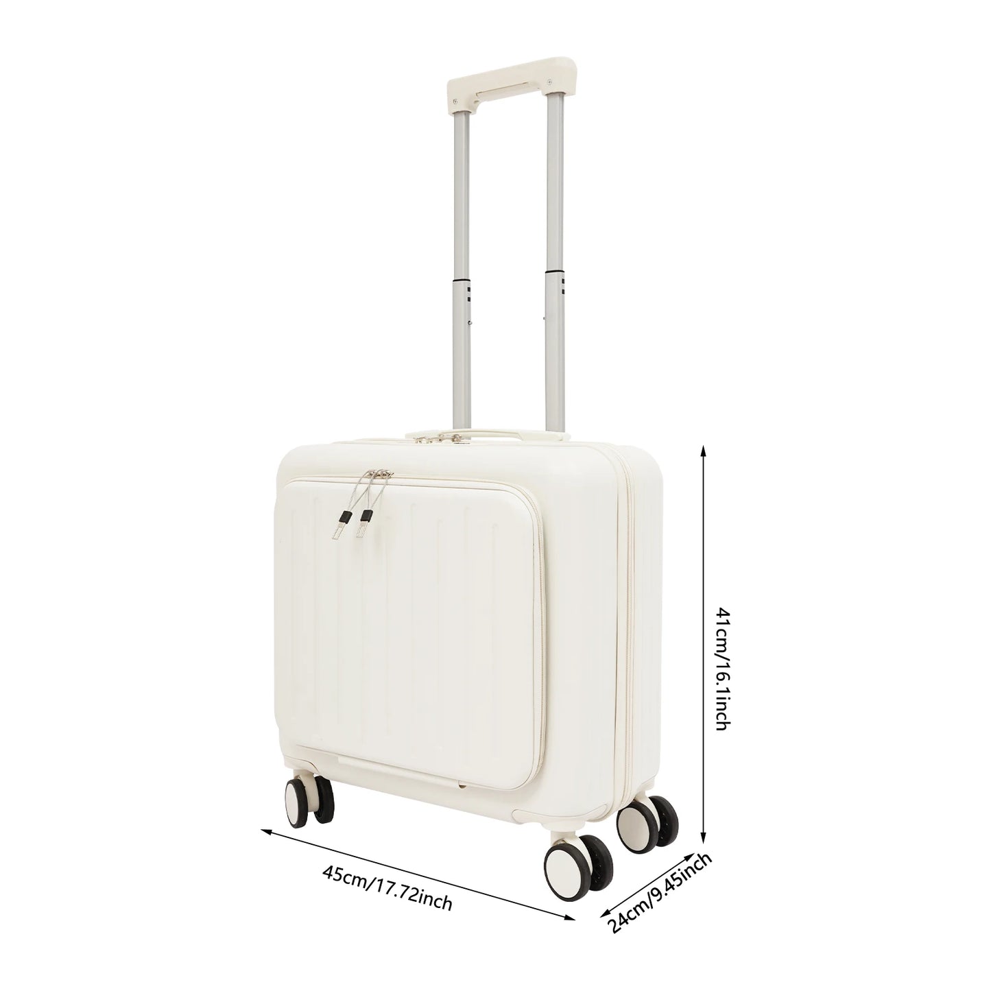 ABS Hardside Luggage With Front Compartment High Capacity Travel Case