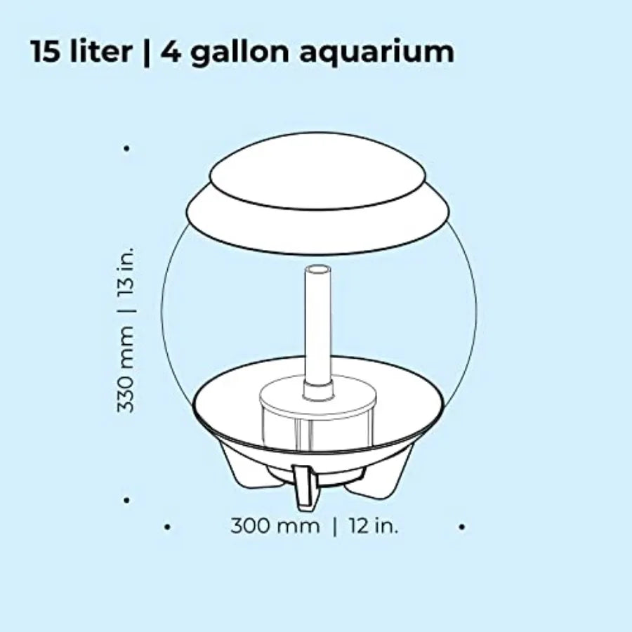 Tabletop Aquarium With Remote LED Lights For Desktop Display