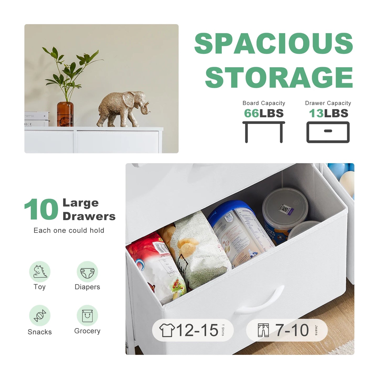 MCQ 10 Drawer Living Room Storage Cabinet Minimalist Dresser
