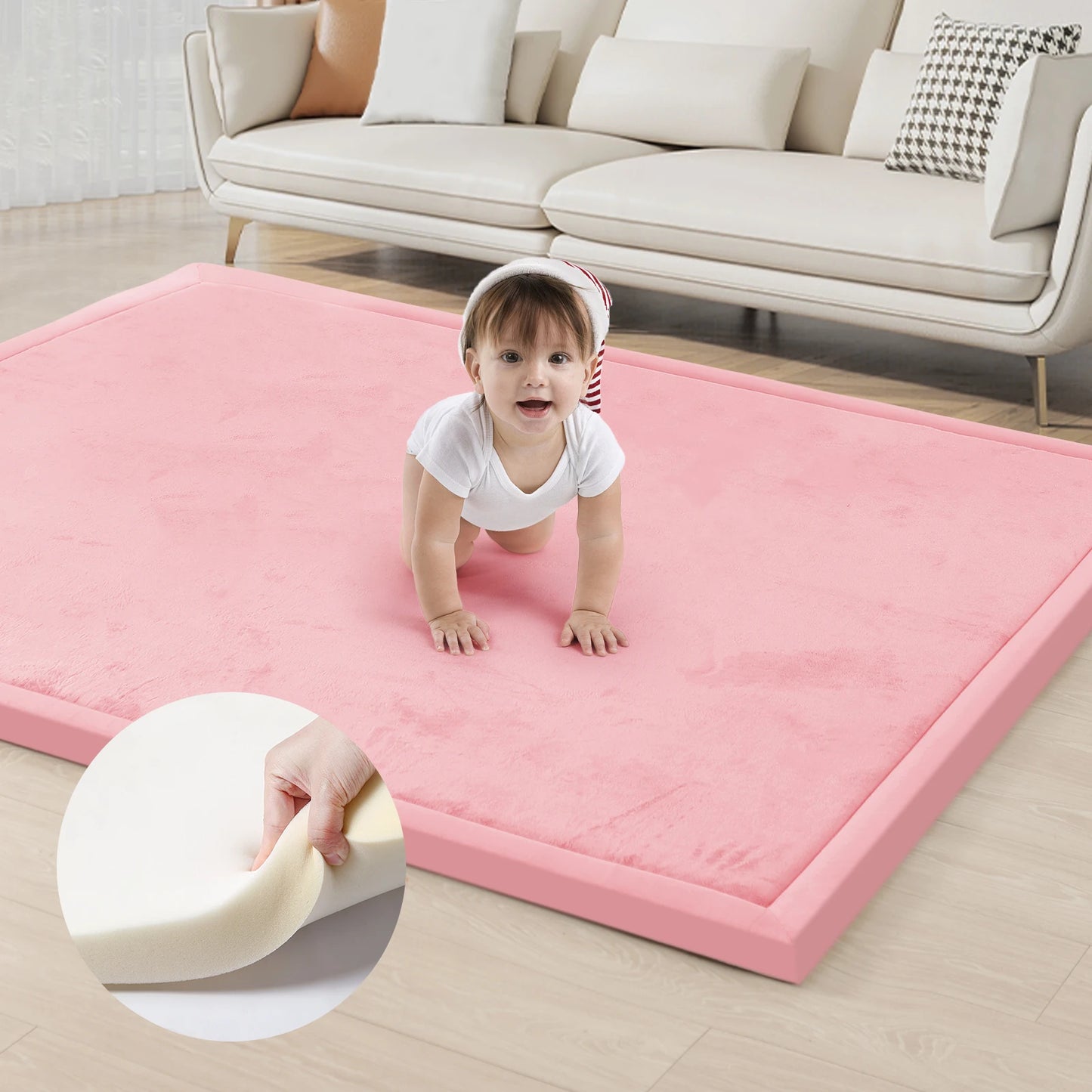 PaPaMat Memory Foam Playpen Mat For Living Room Carpet
