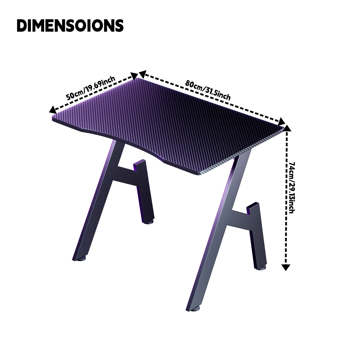 NEBMAAX A-Shaped Carbon Fiber Gaming Desk Ergonomic Workstation