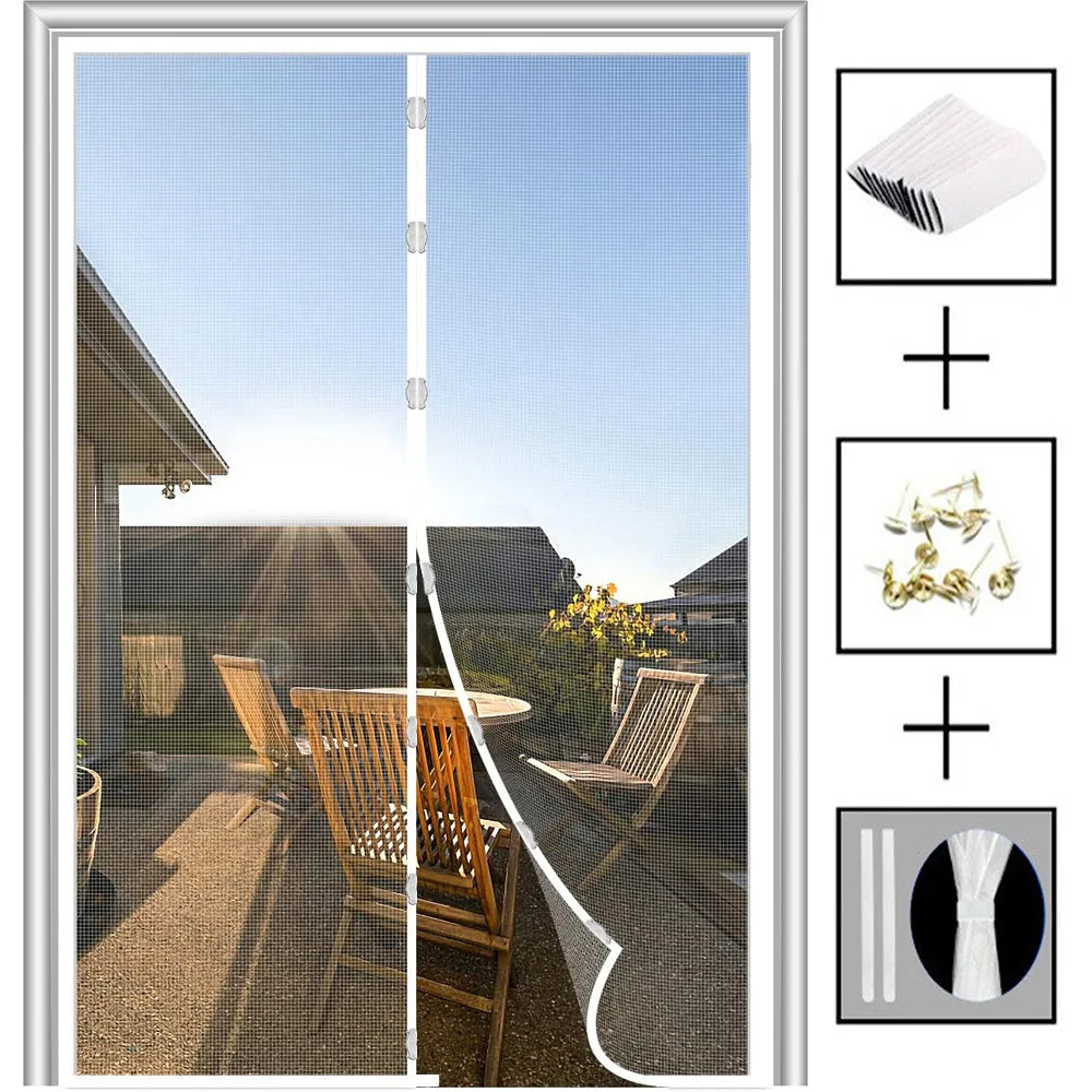 Magnetic Door Screen Net Mosquito Barrier Curtain For Indoor Use