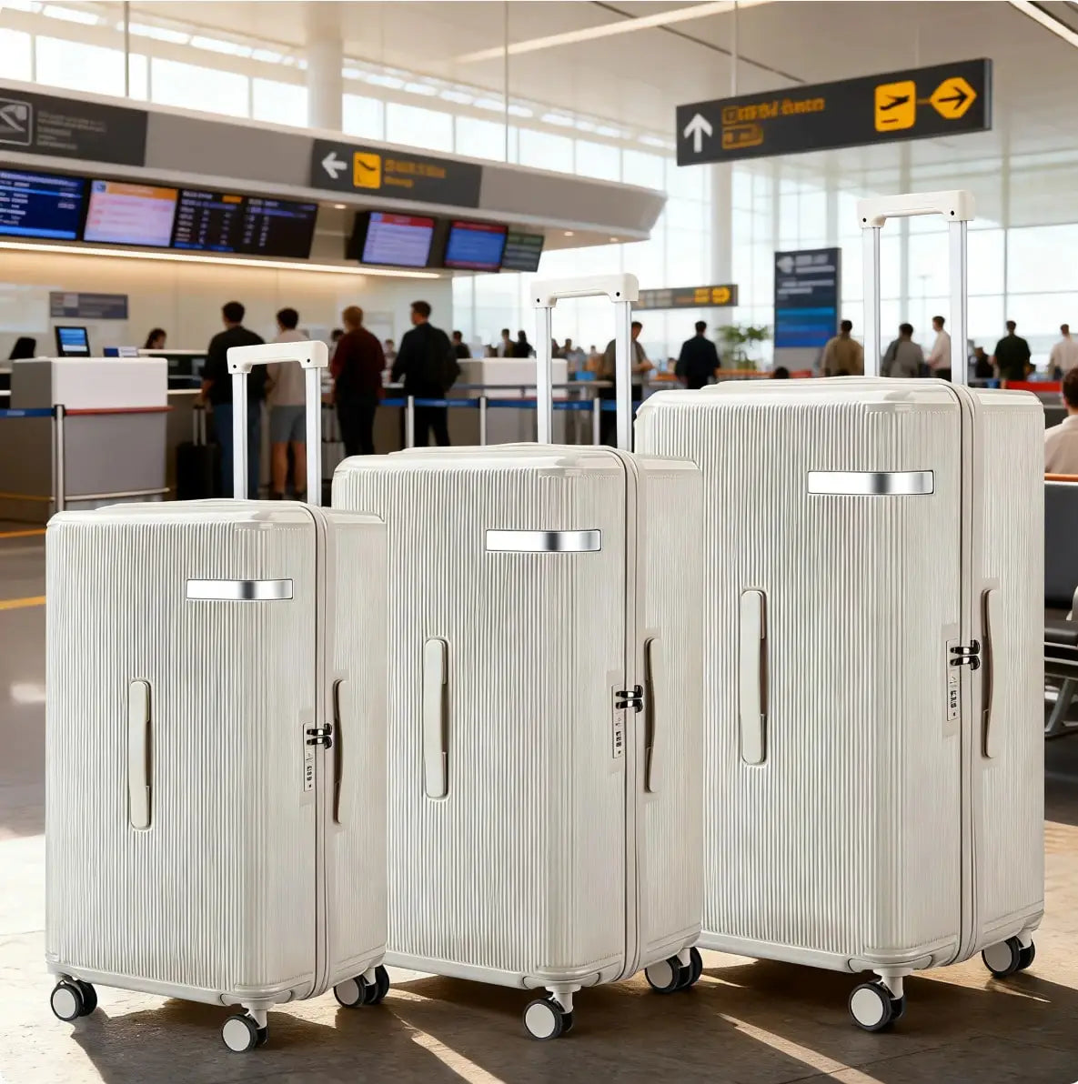 Lightweight Luggage 3 Piece Set With Anti Theft Lock