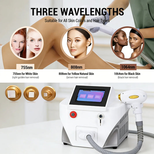 GIOIO 808nm Diode Laser Hair Removal Machine 3 Wave