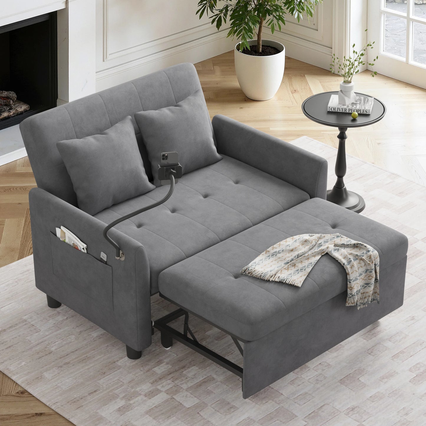 Someet Convertible Sleeper Chair Bed With USB Charging Port