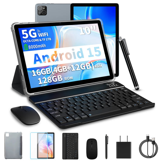 PRITOM Android Tablet With Keyboard And Stylus EightCore 5G WiFi