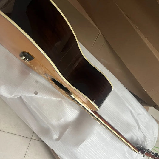 OUCEY Vintage Style Acoustic Guitar With Spruce Top Ebony Fretboard