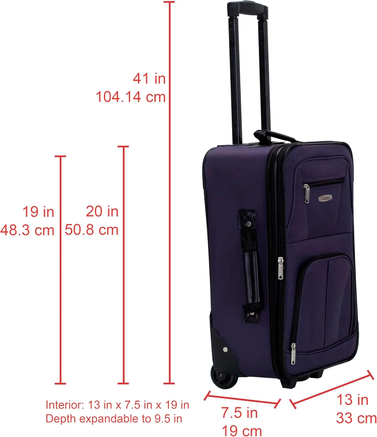 Fashion Softside Luggage Set Expandable Tote And Upright