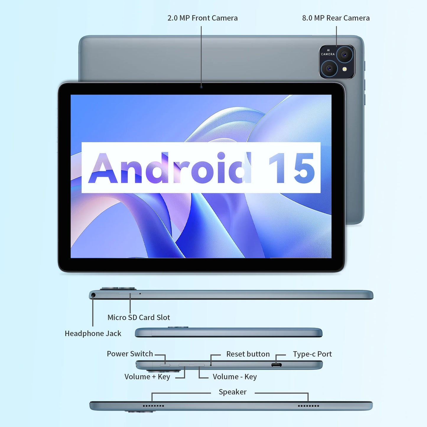 PRITOM Android Tablet With Keyboard And Stylus EightCore 5G WiFi