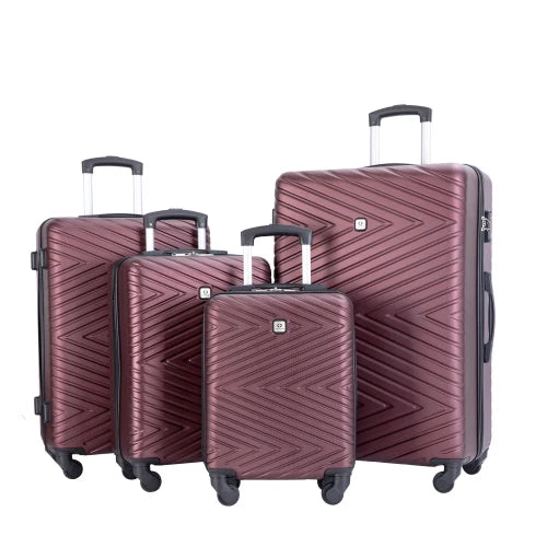 Travelhouse 4 Piece ABS Luggage Set With Spinner Wheels And TSA Lock