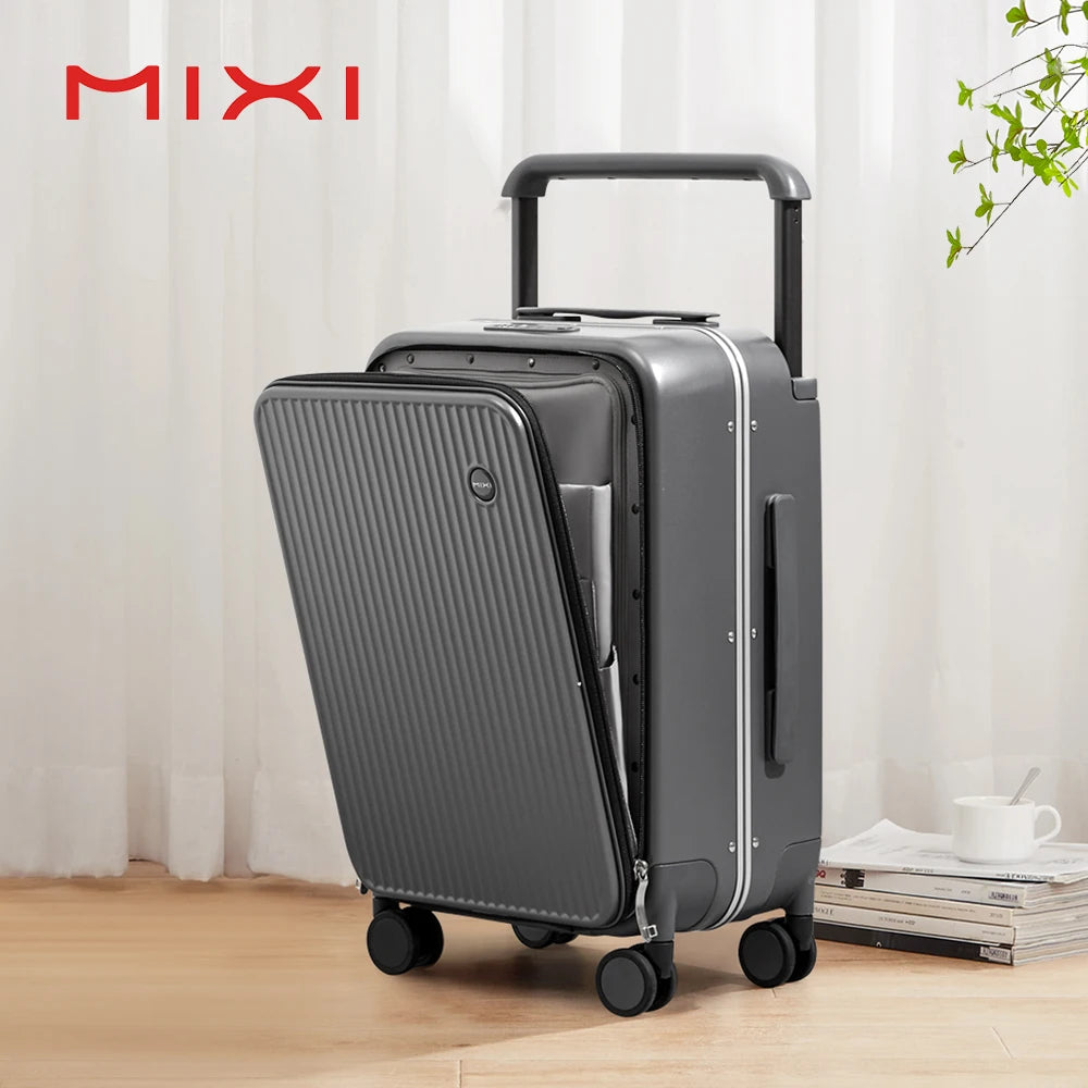 Mixi Aluminum Frame Carry-On Luggage With Laptop Pocket Travel Case