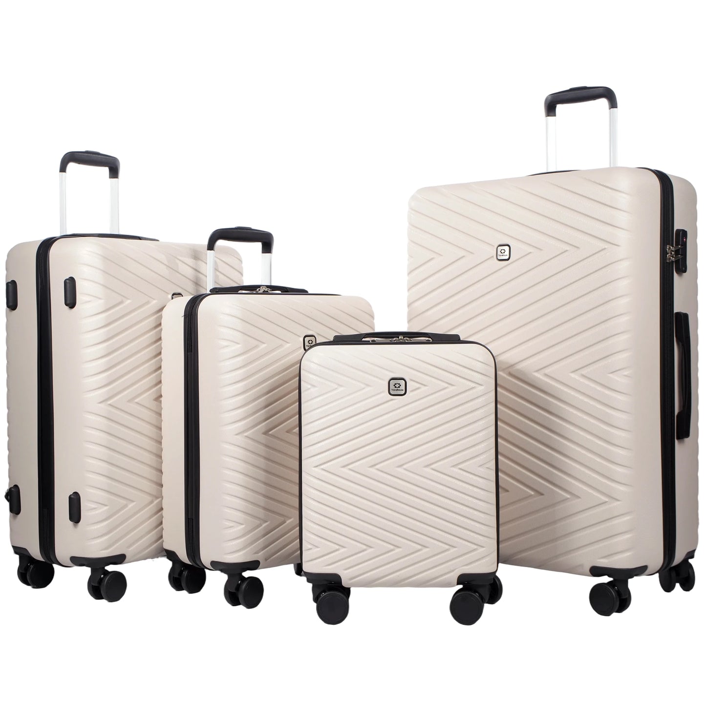 Travelhouse 4 Piece ABS Luggage Set With Spinner Wheels And TSA Lock