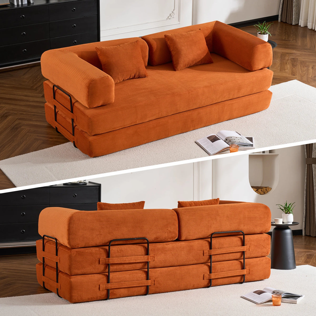 Tholasis Convertible Folding Sofa Bed Futon Couch Loveseat