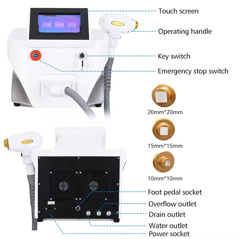 GIOIO 808nm Diode Laser Hair Removal Machine 3 Wave