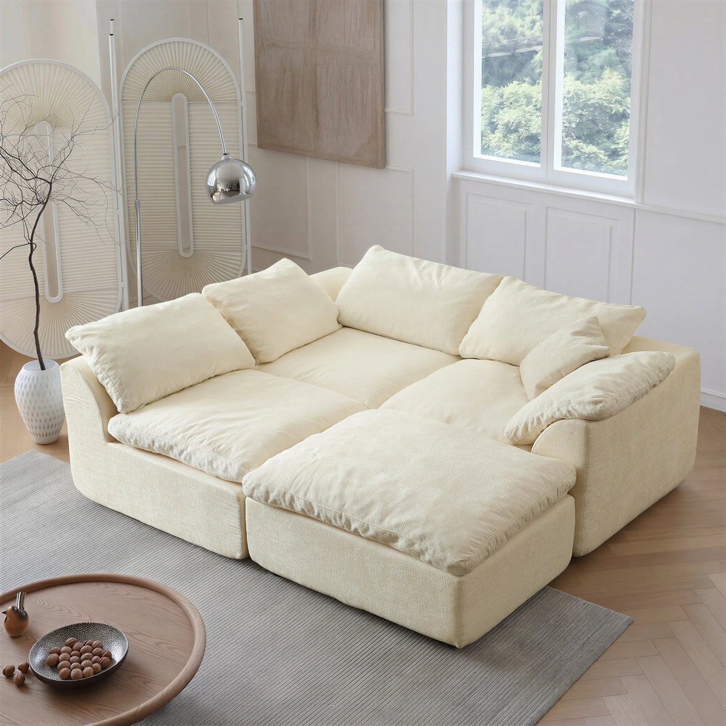 Yeflixvrau Modern Modular Sectional Sofa Cloud Couch Removable Cushions