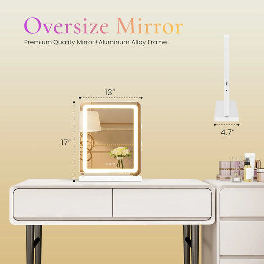 JHK LED Vanity Mirror Dimmable Memory Function Aluminum Frame