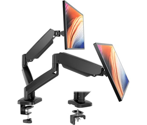 Dual Monitor Gas Spring Arm Stand With Adjustable Height Swivel VESA