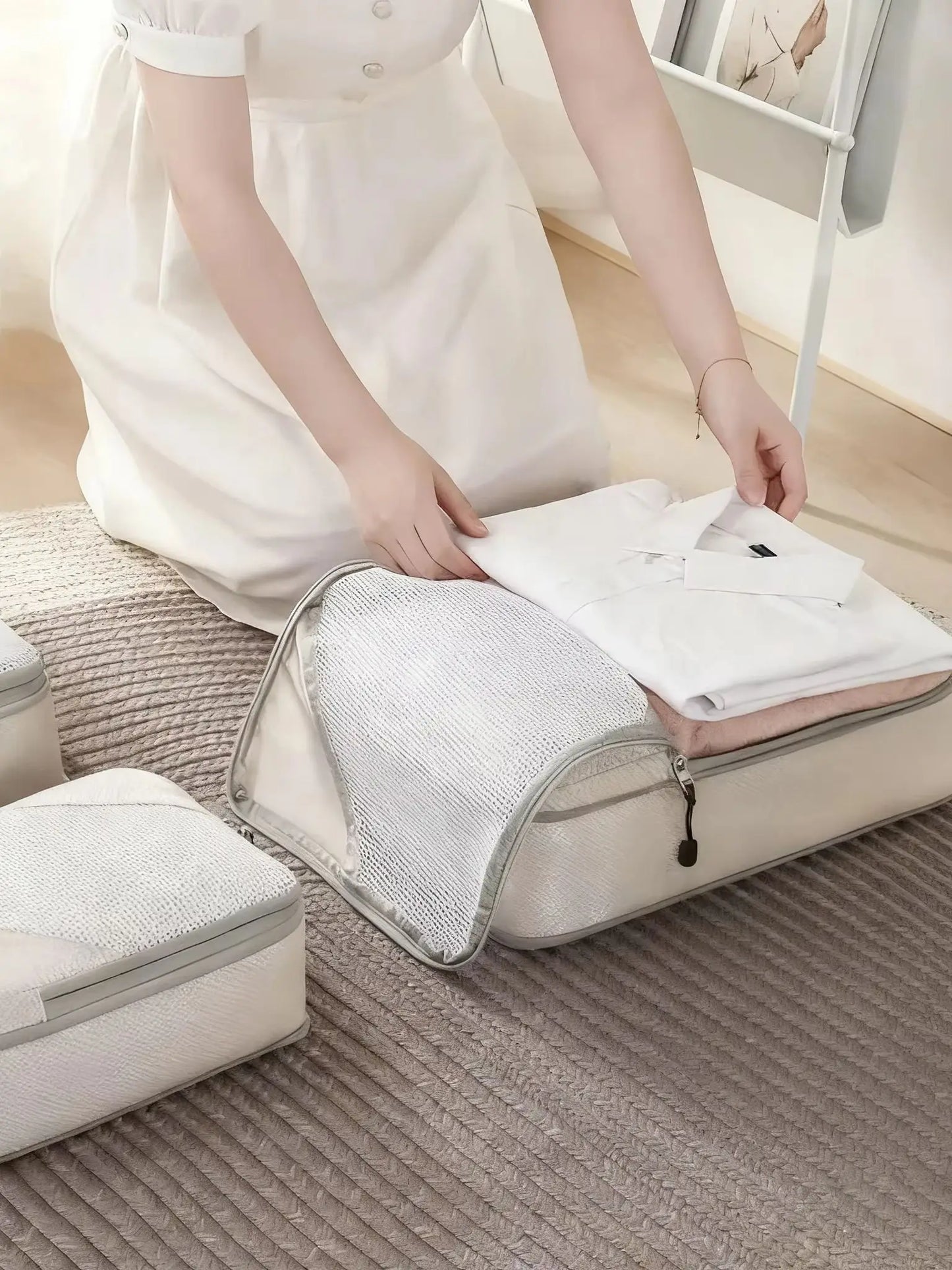 Expandable Luggage Compression Bags Set For Space Saving Travel Storage