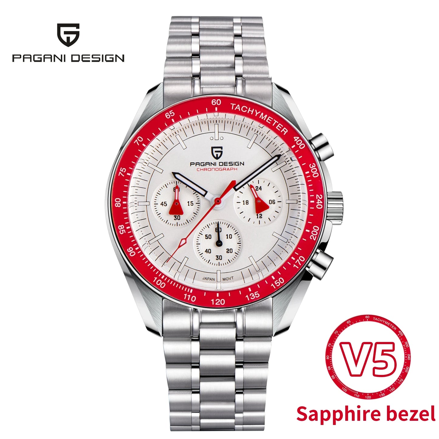 PAGANI DESIGN Luxury Quartz Chronograph Watch for Men with Date