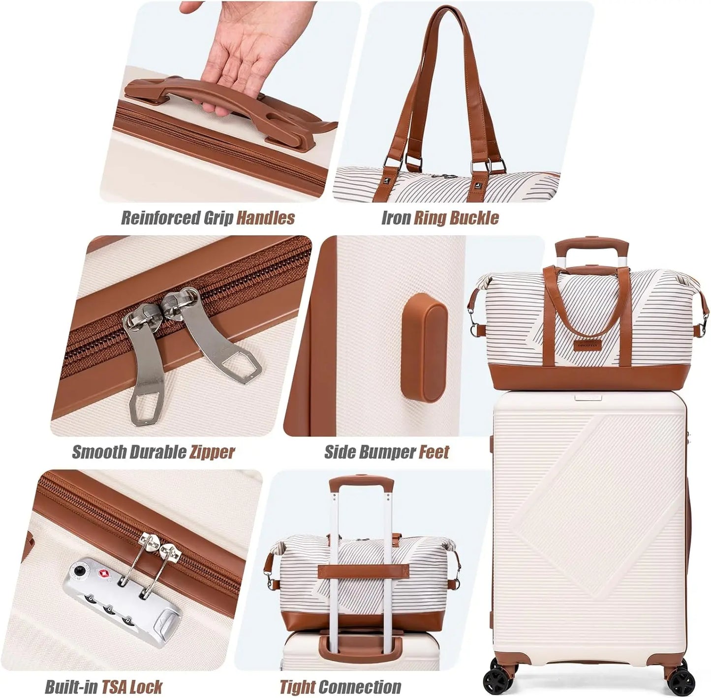 5-Piece ABS Hardside Luggage Set With TSA Lock Spinner Wheels