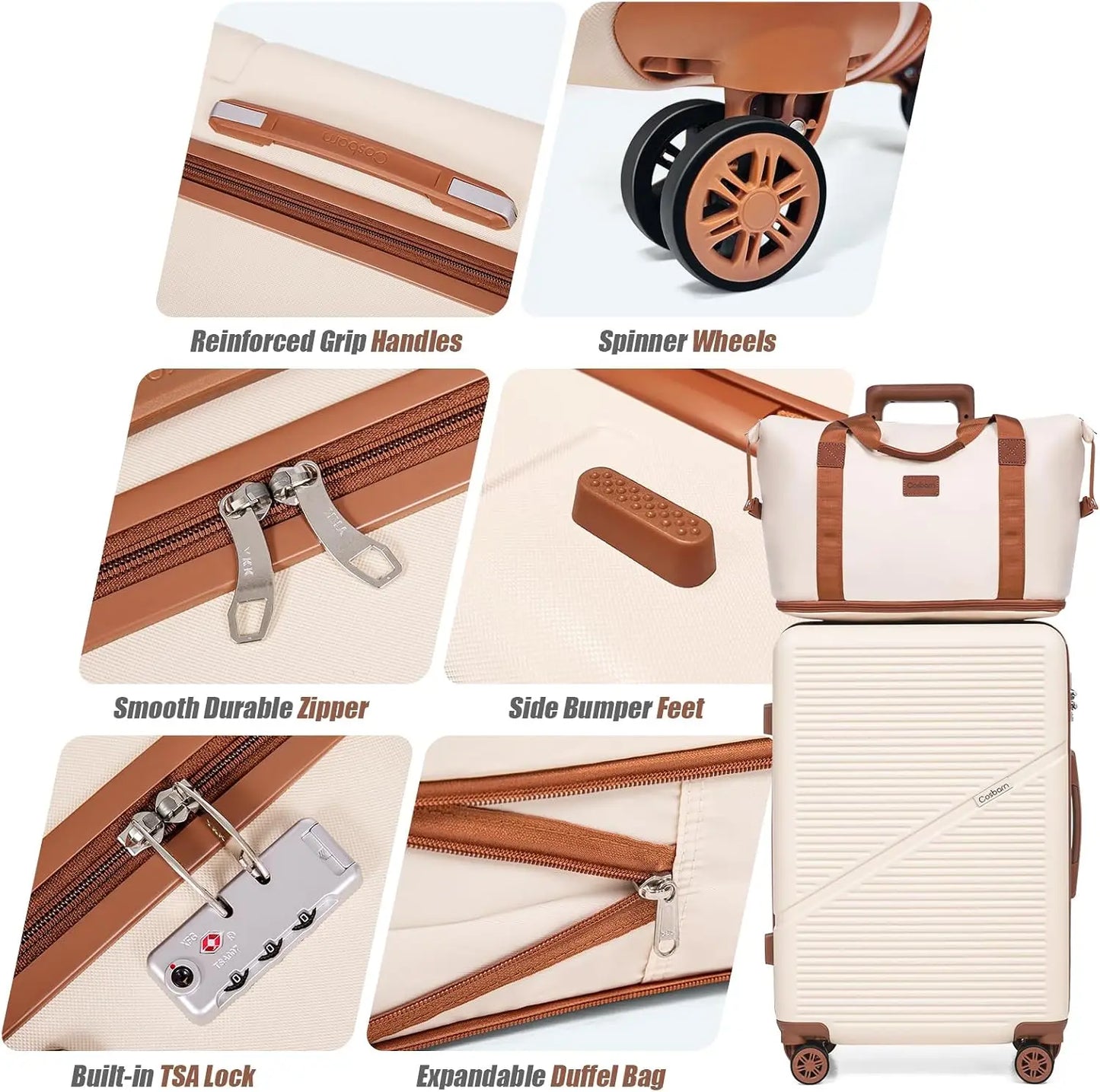 Carry On Luggage Set Airline Approved Hardside Suitcases With Wheels