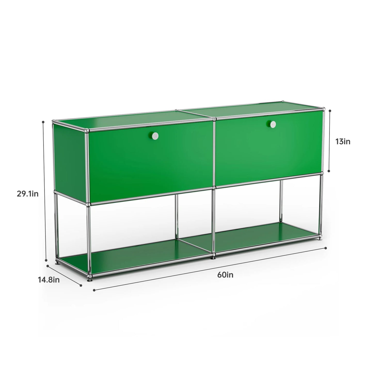 Living Room Storage Cabinet Sideboard Shelf Unit Stainless Steel Metal