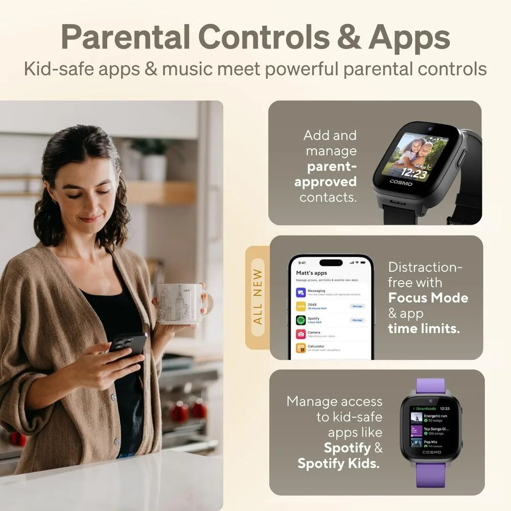 Children's Smart Watch GPS Tracking Calls Text Parental Controls SOS