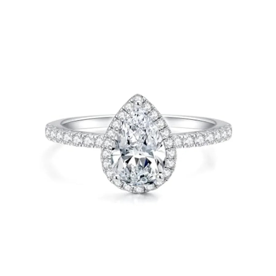 Solitaire Engagement Ring For Women Halo Ring With Diamond