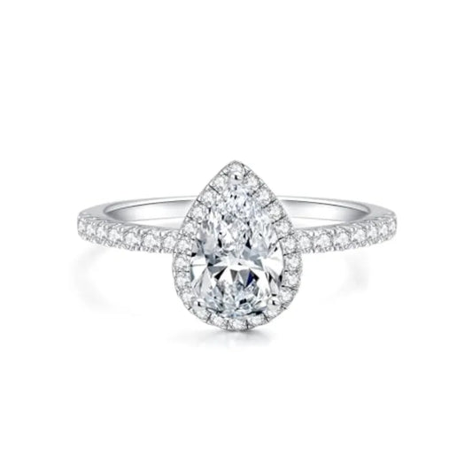 Solitaire Engagement Ring For Women Halo Ring With Diamond