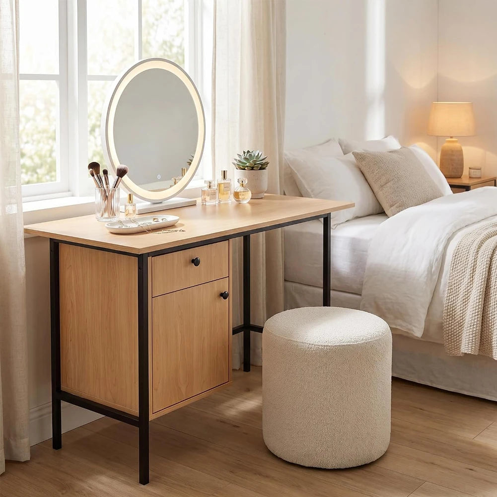 HiMISS Home Office Desk With Drawer And Door Storage
