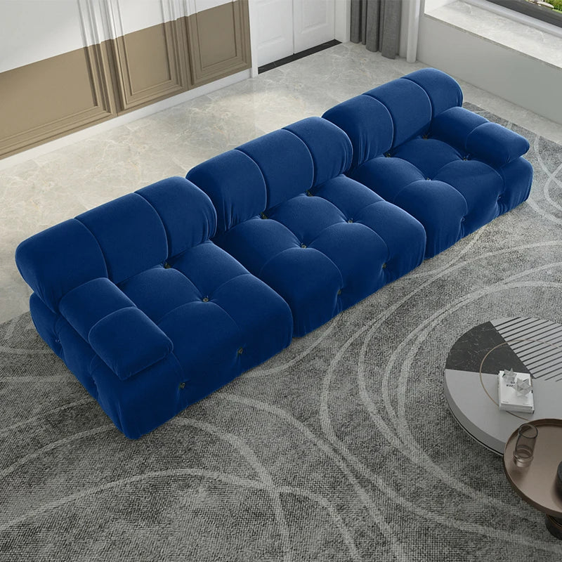 Sdorens Minimalist Modular Sectional Sofa Set Velvet Convertible 3 Seats