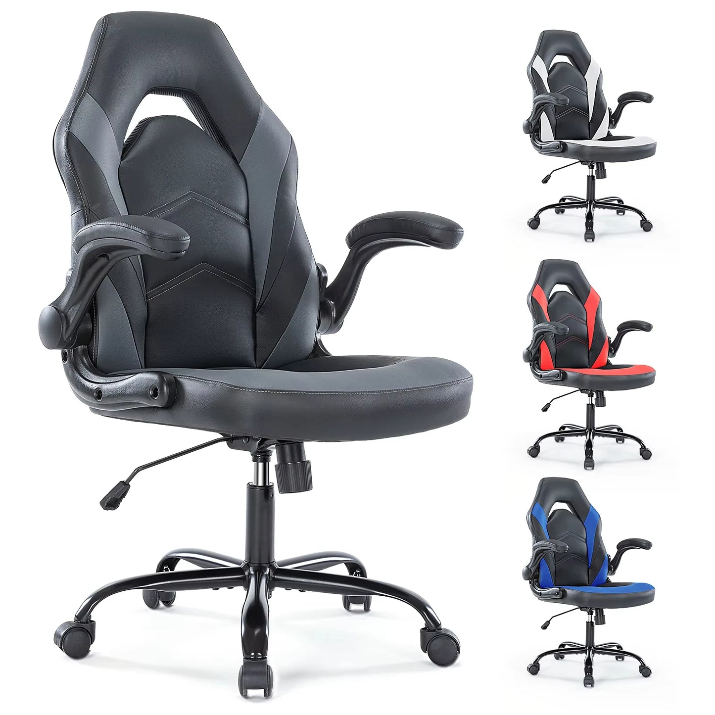 JHK Ergonomic Office Gaming Chair PU Leather Adjustable Armrest