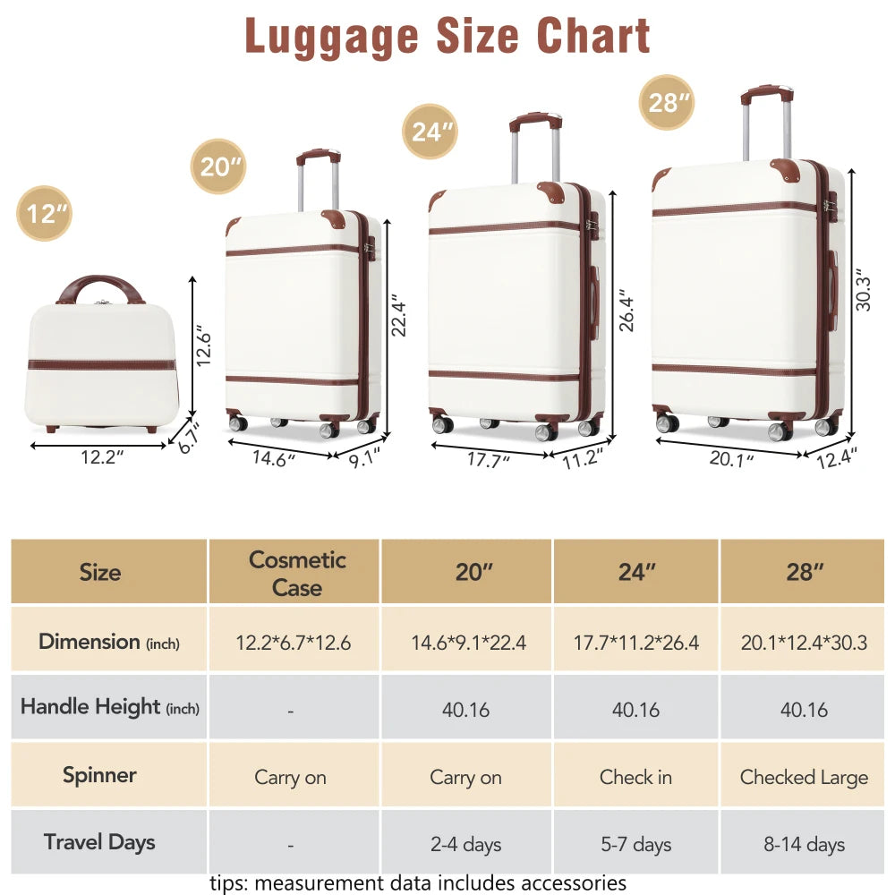 Expandable Hardside Luggage Set 4 Piece Spinner With TSA Lock