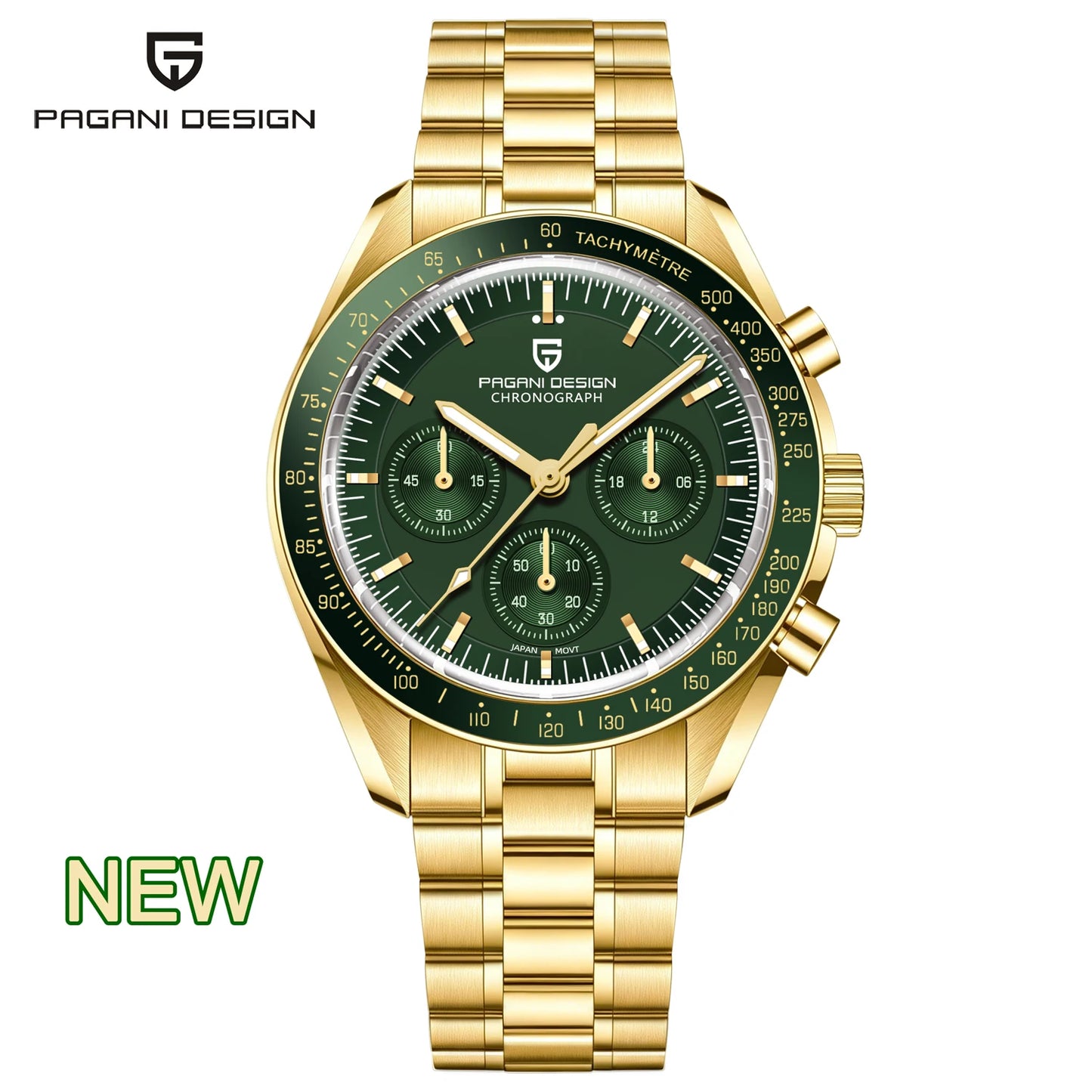 PAGANI DESIGN Luxury Quartz Chronograph Watch for Men with Date