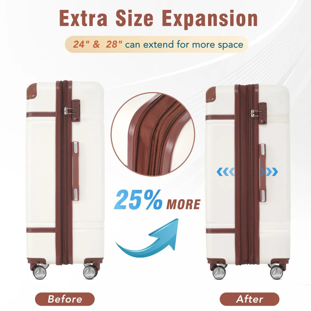 Expandable Hardside Luggage Set 4 Piece Spinner With TSA Lock