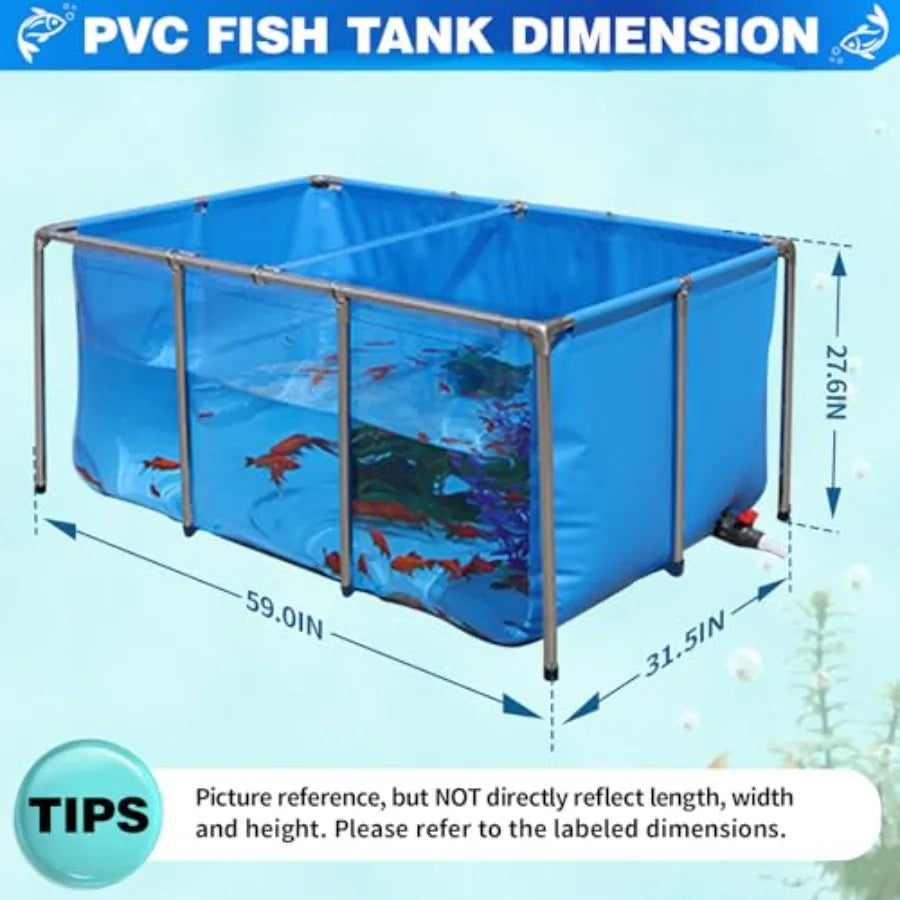 Temporary KOI Outdoor Pond Aquarium Tank With PVC Viewing Panel